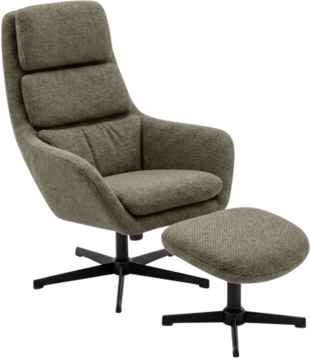 Relaxfauteuil Naarden met kantelfunctie en voetenbank - Mito Hunter - groen