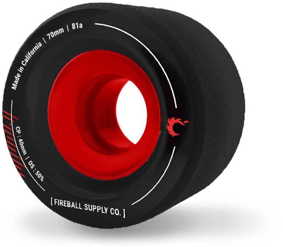 Fireball Tinder Longboard Wielen 70mm 81A Set van 4 Zwart
