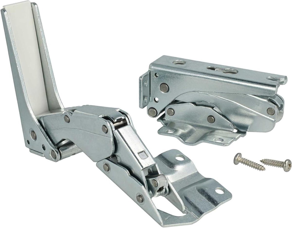 Deurscharnier Koelkast - Reparatieset Scharnier - Koelkastdeur Repareren - Verzinkt Staal - 95 x 5 x 4 cm - Zilver