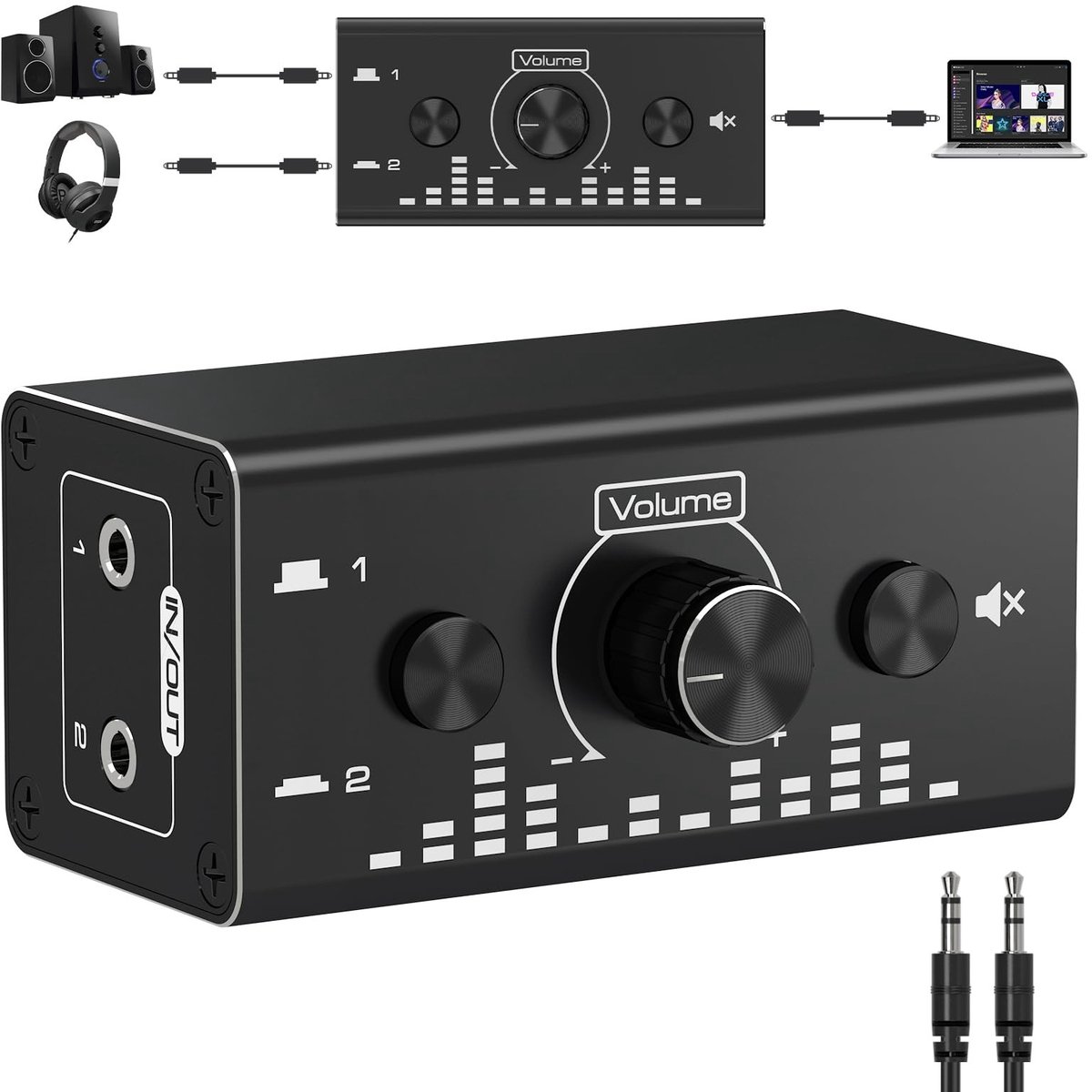 SolidKeus - 3.5mm Audio Schakelaar met 2 Ingangen en 1 Uitgang