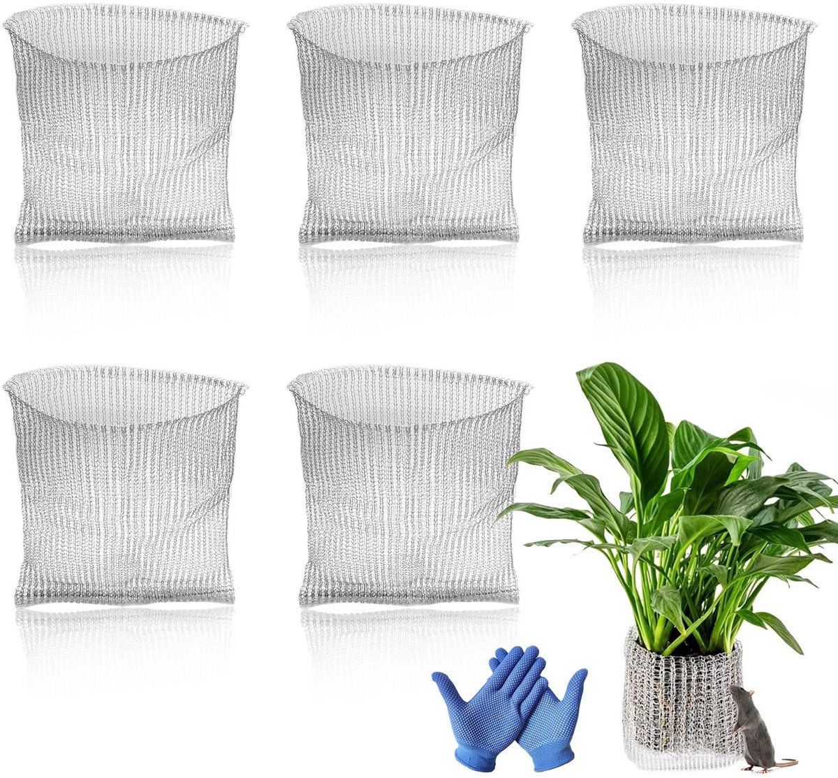 SolidKeus - Set van 5 Roestvrijstalen Wortelbeveiligingen voor Planten