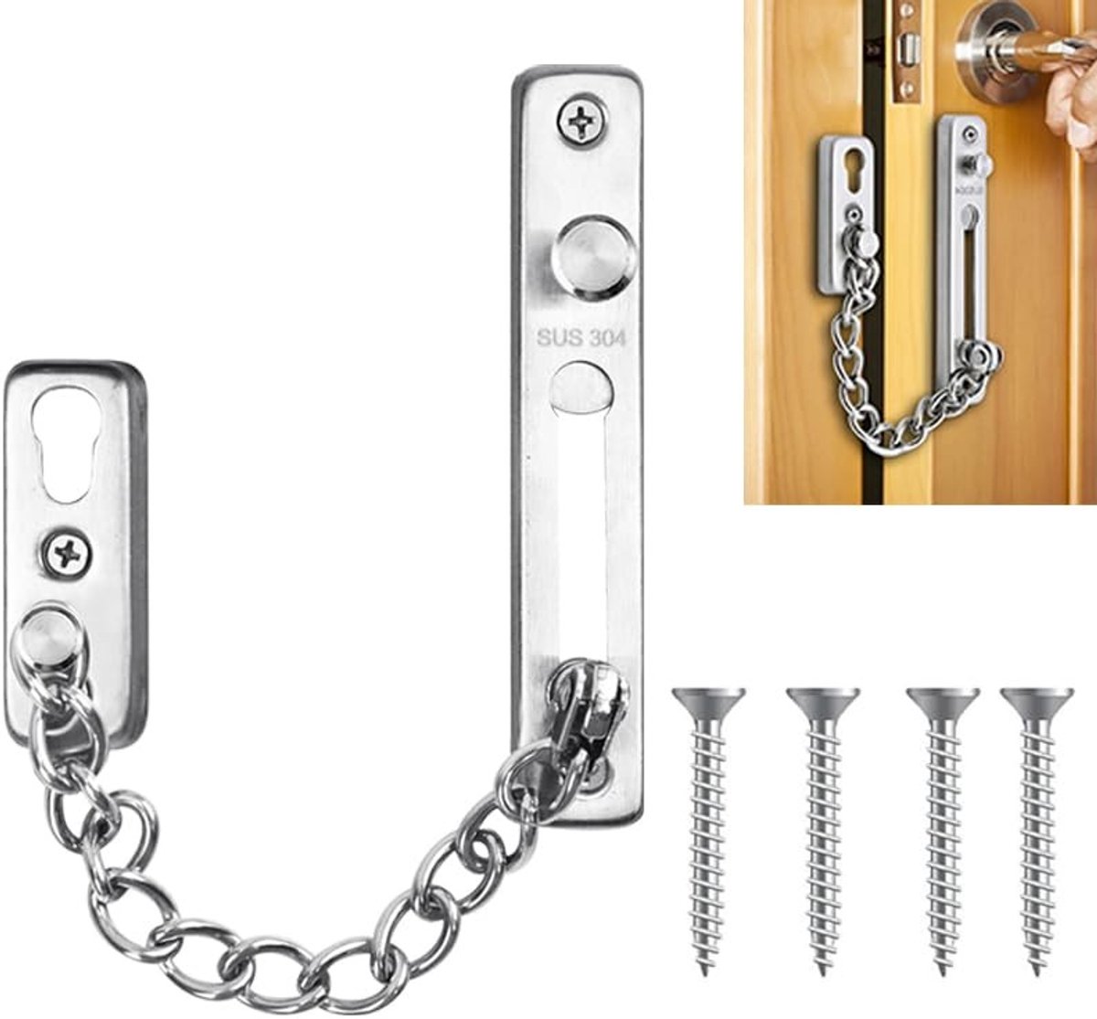 SolidKeus - Veiligheidsdeurketting voor Voordeur met Dubbele Bediening