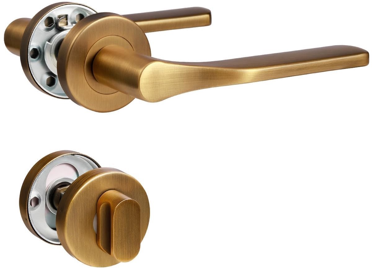 SolidKeus - Antieke Messing Deurgreep Set