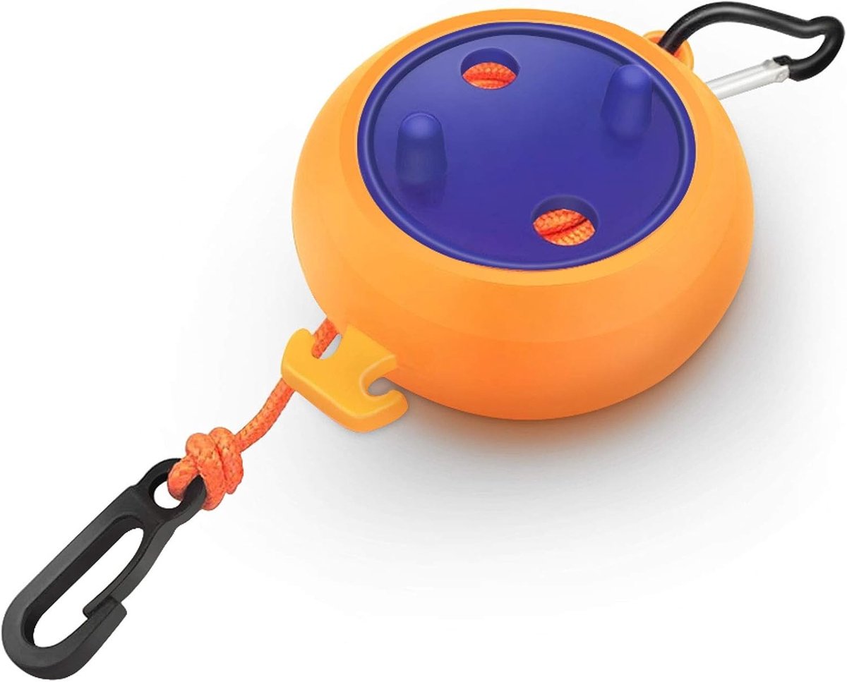 Waslijn uittrekbaar - Oranje - 8 m - Draagbaar Nylon Touw met ABS Behuizing - Voor Reizen en Camping