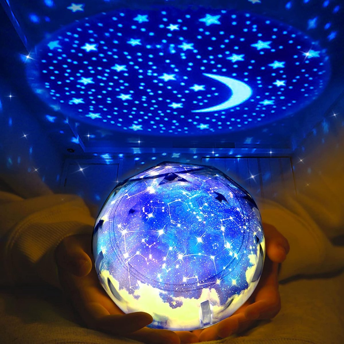 Universe Projector Night Light, Romantic Starry Sky & Ocean Sea Projection Lamp with 6 Replaceable Projection Films, Rotating Star Projector Decor Lamp for Bedroom, Perfect Birthday Holiday Gift for Children