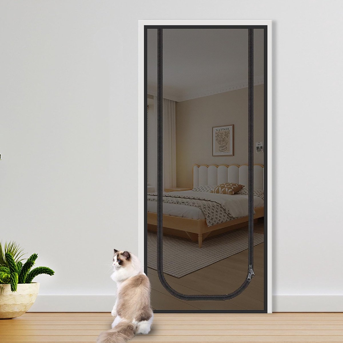 Omgoods - Vliegenraam voor Huisdieren met Rits 90 x 210 cm