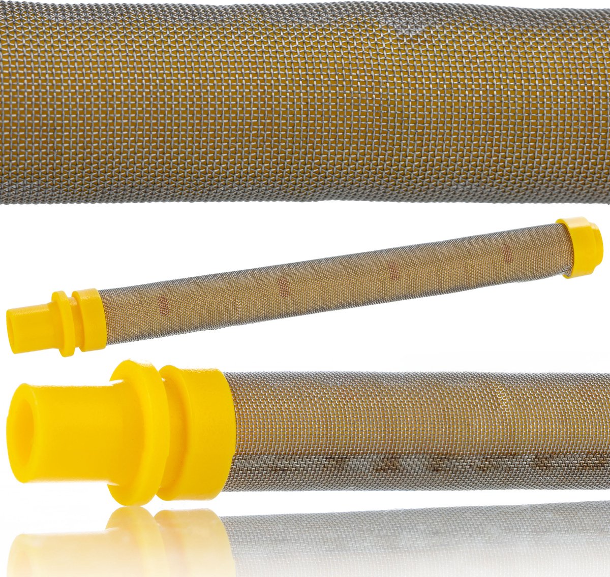 Rosfix Vingerfilter Spuitmond - 100 Mesh Geel - Duurzaam Metaal en Kunststof - 100mm X 10,8mm