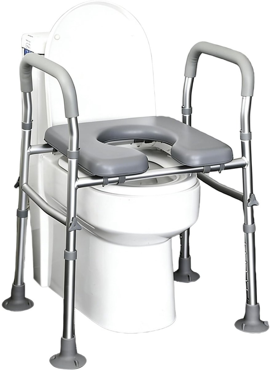 Omgoods - Verhoogd Toiletzitting met Handgrepen voor Ouderen