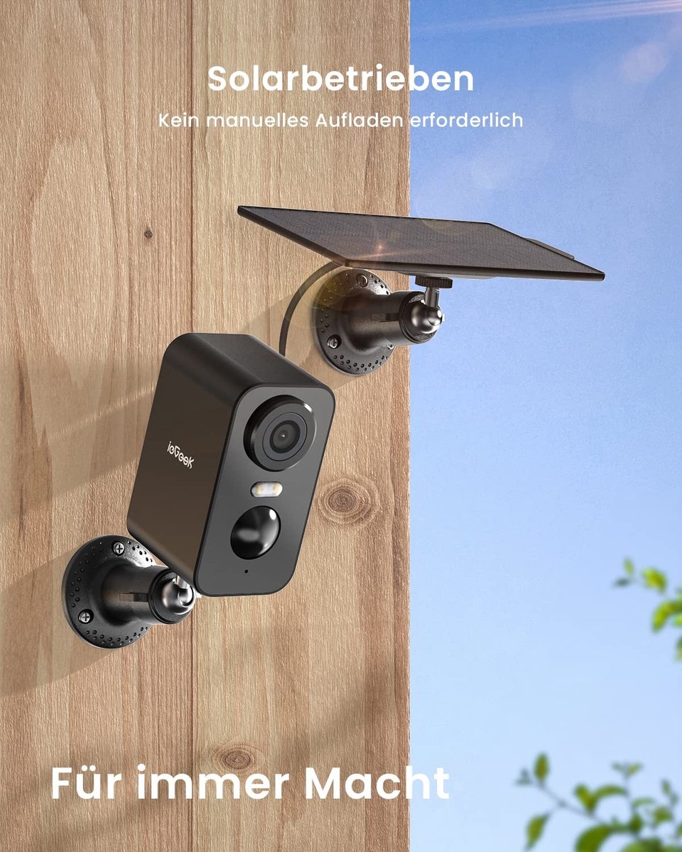 Omgoods - 2K Buiten Beveiligingscamera met Zonnepaneel