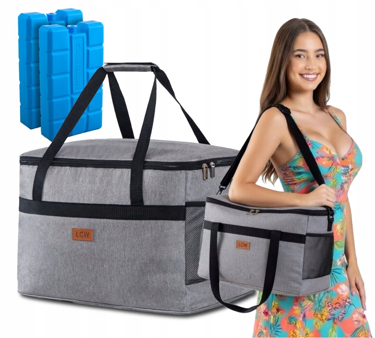 Grijze Koeltas 40L - Ideaal voor Picknick, Reizen & Strand