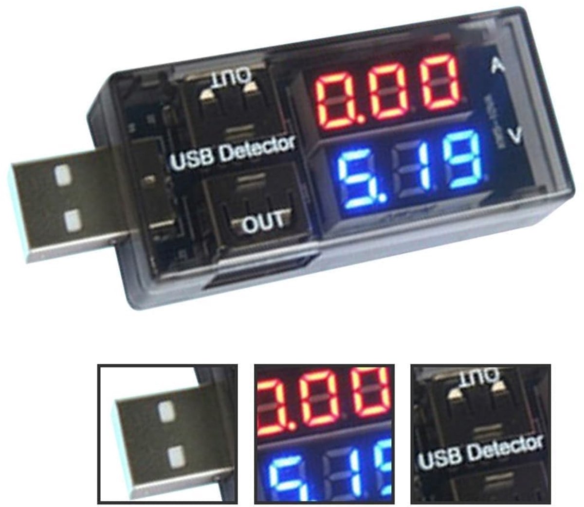 USB Vermogensmeter - Geen kleur - Geen afmetingen - Digitale Spannings- en Stroomtester - Voor USB-apparaten