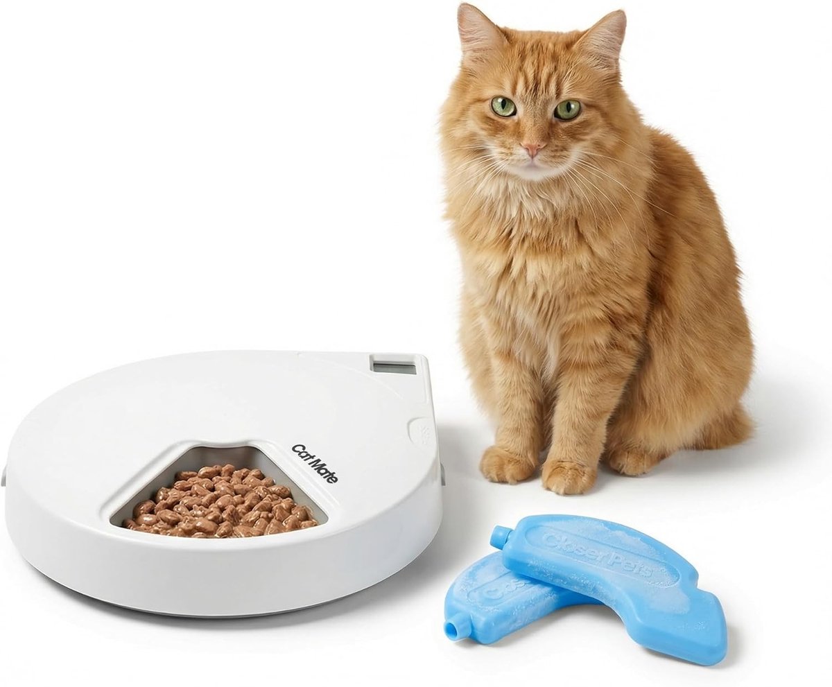 Automatische Voerautomaat - Wit - - Voor Katten en Kleine Honden met 5 Kommen