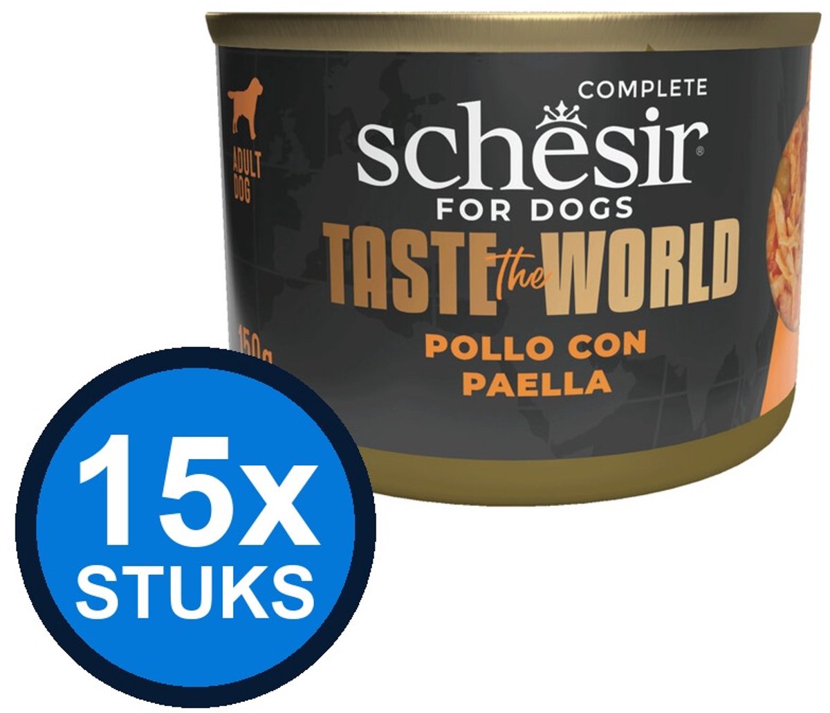 8x Schesir Taste The World hond blik kip paella 150gr