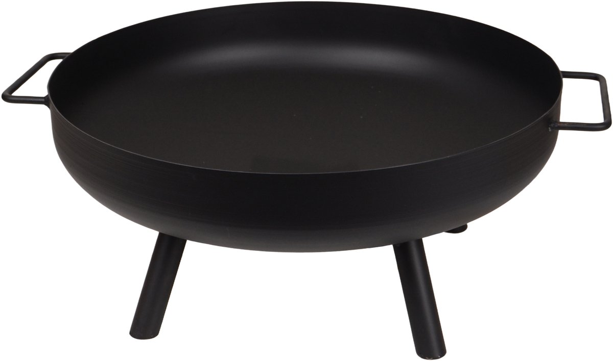 UNUS® Vuurschaal "Arno" van metaal, rond 50 cm diameter, zwart