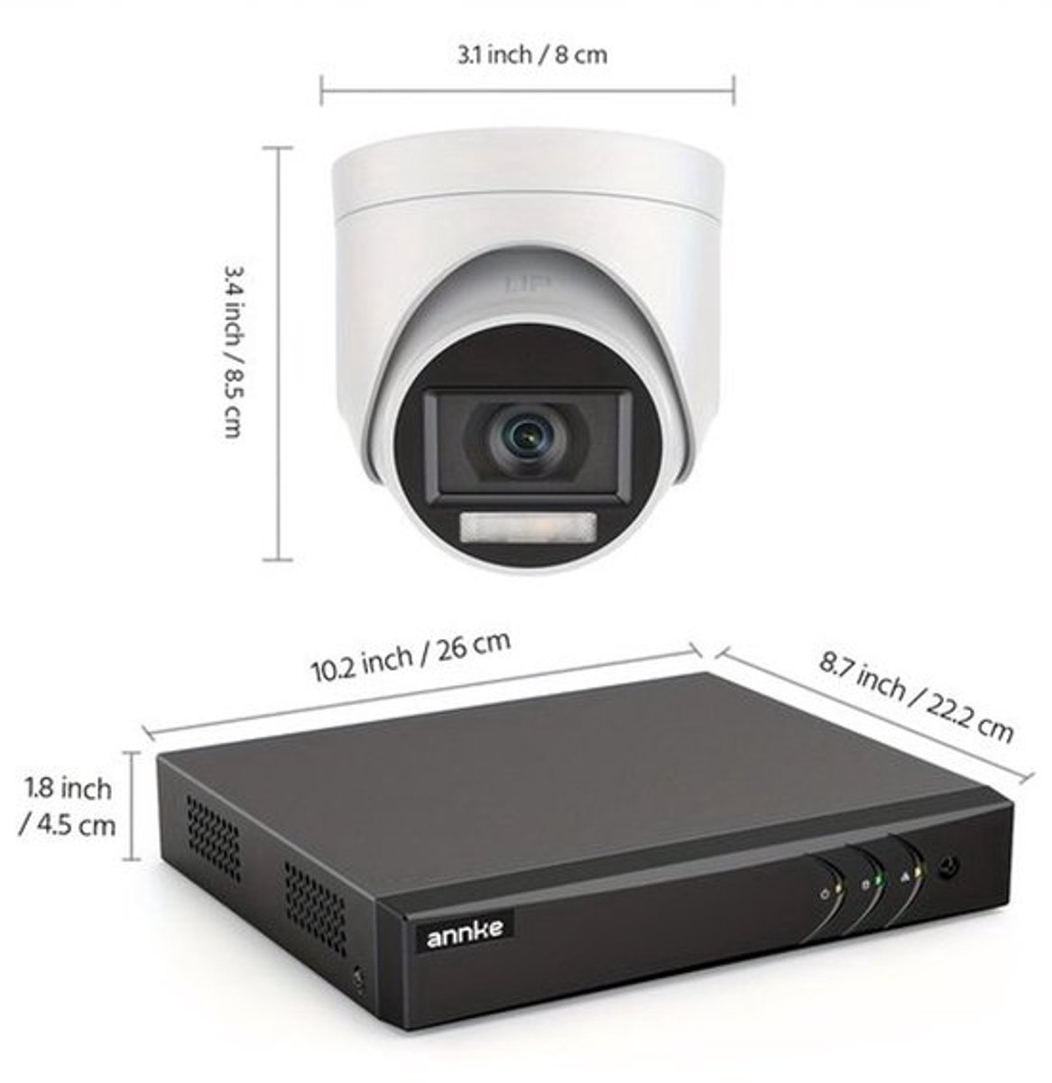 16-kanaals Bewakingsset – Beveiligingssysteem – Camerasysteem – CCTV Set – Surveillance Kit – 8MP 3K Beeld – AI Mens- en Voertuigdectie – Dual Color Nachtzicht – Ingebouwde Microfoon – 0TB HDD