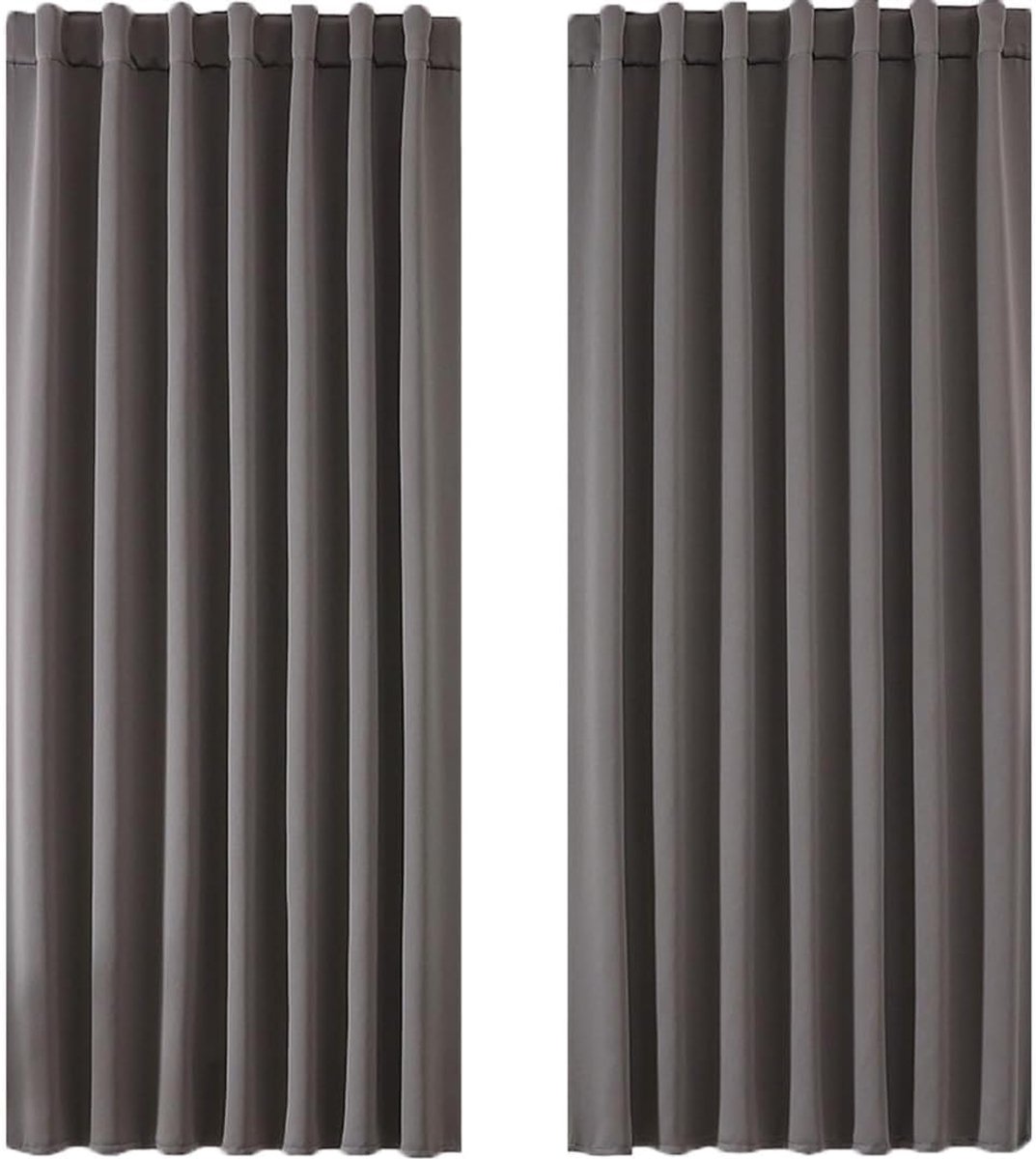 Verduisteringsgordijnen, ondoorzichtige gordijnen, H 175 x B 140 cm, lichtgrijs, thermogordijn, hittebescherming, lusgordijn, verduisteringsgordijn, slaapkamer, woonkamer, 2 stuks