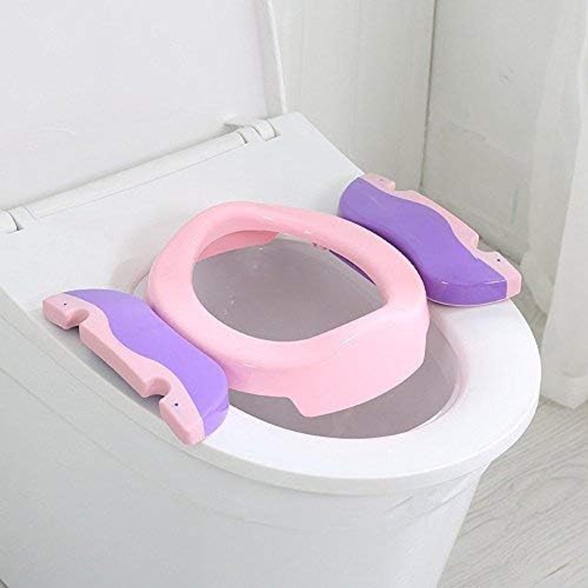 Toiletbril voor kinderen/baby's, draagbare toiletbril voor op reis, kindertoiletbril met antislipfunctie, potjestrainer, roze