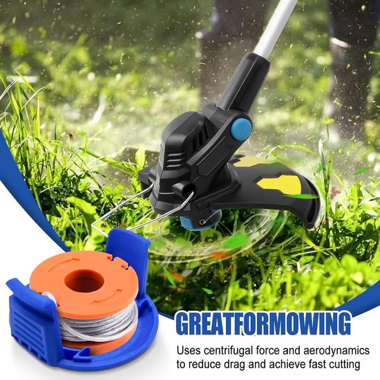 Compatibel met Mac Allister MGTP18Li trimmerlijn, 1,65 mm, 3 m WX150 spoellijn, vervanging voor Macallister grastrimmer (4 spoel + 1afdekking) van compatibel — afbeelding 4