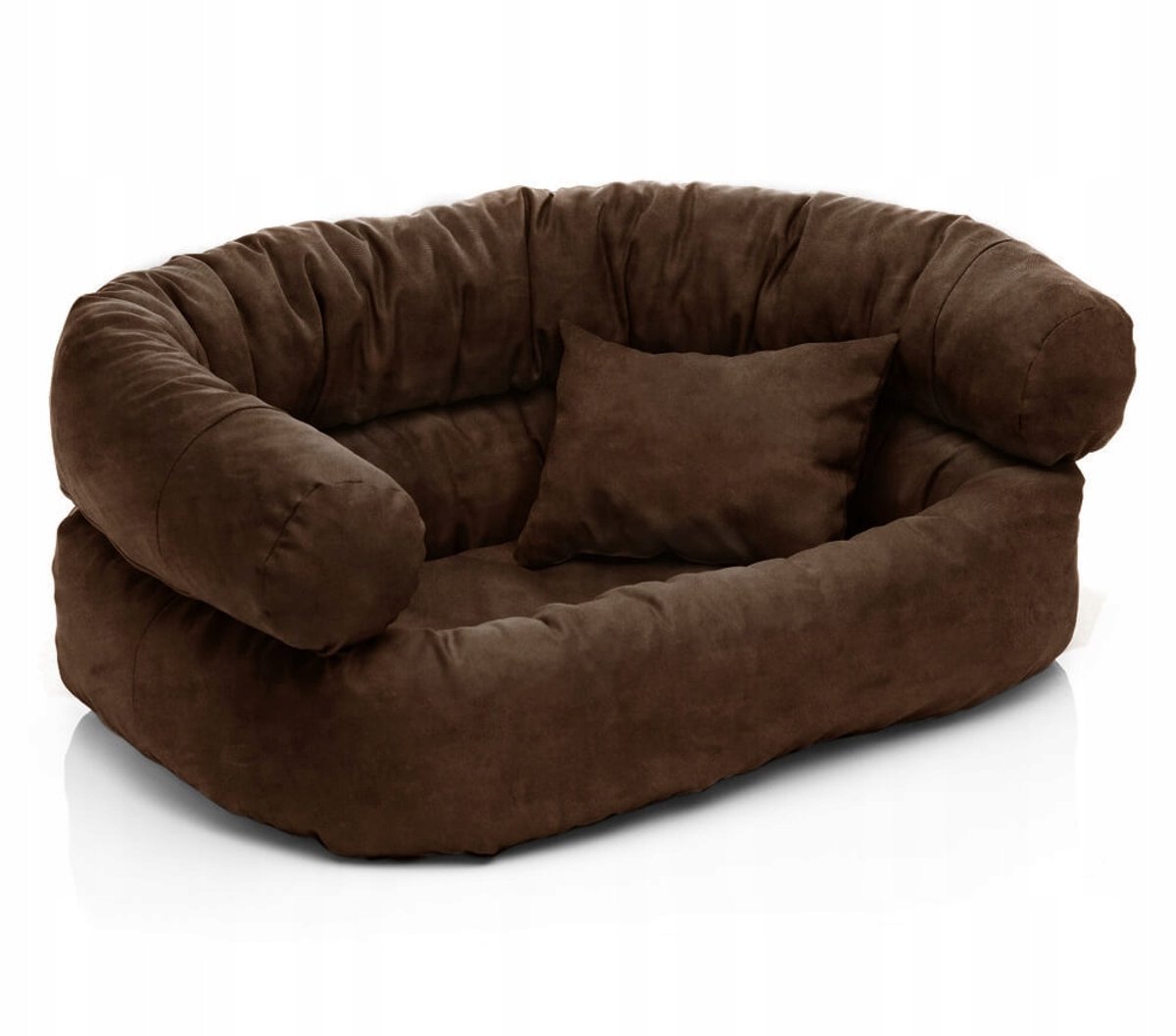 Luxe Hondenmand Fauteuil 'M' 60x80cm - Bruin Alcantara