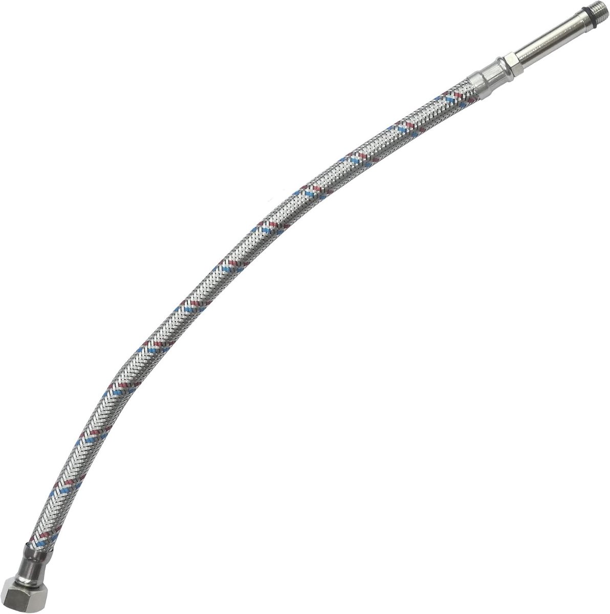 - C51113 - slang/aansluitstuk 3/8 inch - M10 mannelijke spoelbak monoblock - lengte 400 mm - aansluitslang voor mengkraan - sanitaire voorzieningsslang