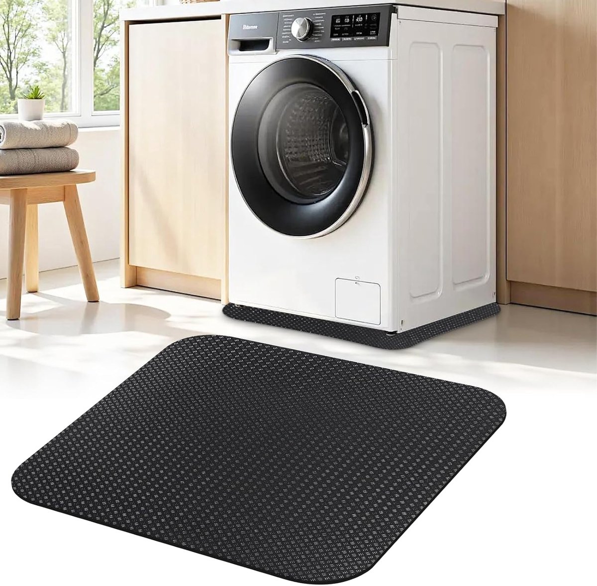 Wasmachine-onderlegger, 60 x 60 cm, dubbelzijdig wasbaar, antislip, koelkast-wasmachineafdekking, beschermmat, voor keuken en badkamer, multifunctioneel (A)