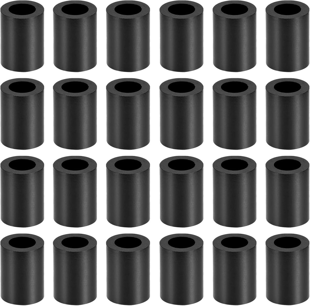 250 stuks zwarte ronde afstandhouders, geen schroefdraad, sluitringen met hoge isolerende werking, houdt de hoogte consistent, ideaal voor M5-schroeven (ABS 5,4 mm x 9 mm x 12 mm)