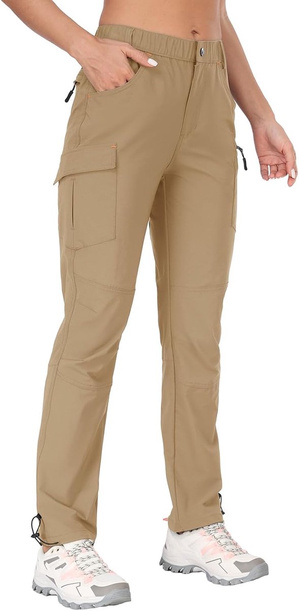 Wandelbroek voor Dames Sneldrogend Outdoor Camping Capris Waterafstotend UPF 50 met Ritszakken