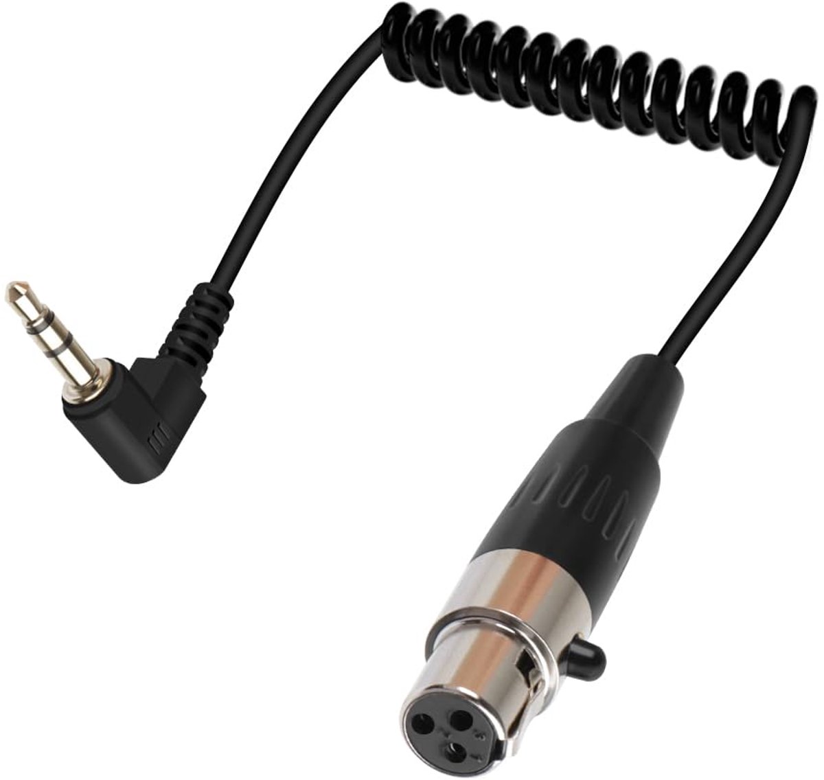 90 graden verguld, 3,5 mm naar mini-XLR 3-polige aansluiting, 1/8 inch TRS Stereo Mannelijke naar XLR 4-polige audiokabel voor microfoons, mobiele telefoons, MP3-spelers (3 Pin)