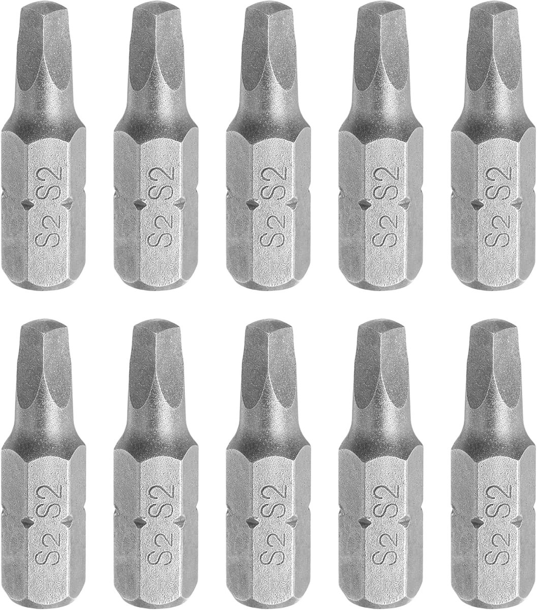 Schroevendraaierbits, 1/4 inch, zeskantige schacht, SQ2 magneetkop, 1 inch lang, S2 stalen boorbit voor reparatiewerkzaamheden, elektrische schroevendraaier, 10 stuks