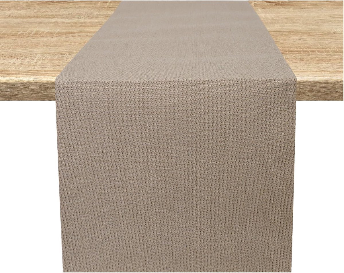 Elegante en duurzame tafelloper voor elke gelegenheid. Moderne tafelloper (Siroco zand, 30 cm x 240 cm)