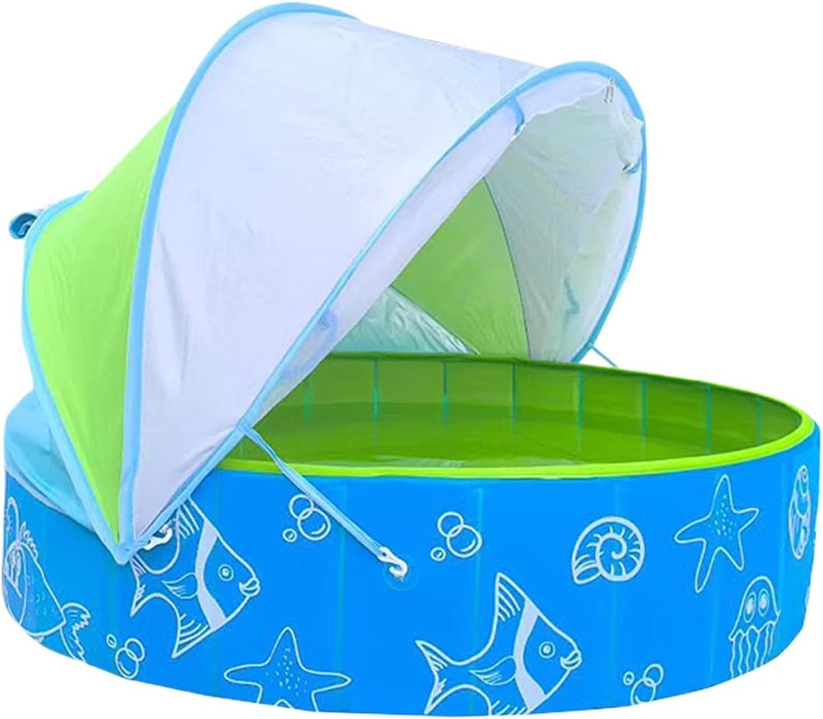 Kinderzwembad Met Zonnescherm 120 cm en 30 cm Breed, Niet Opblaasbaar, | Zwembad voor Kinderen Voor Buiten Op Het In De Tuin Op Het Patio In De Achtertuin En Terras