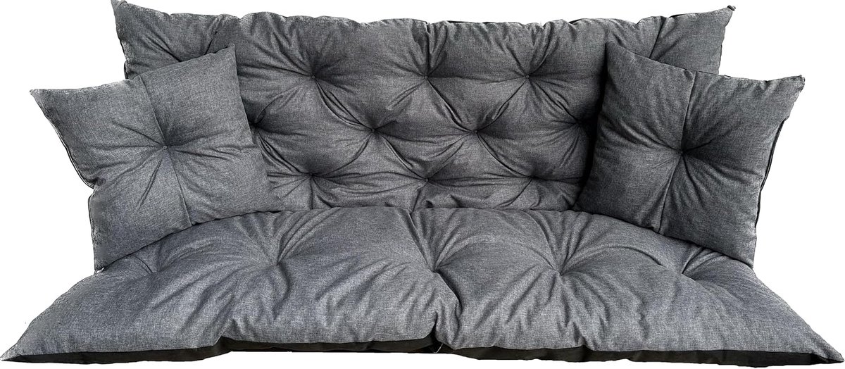 Outdoor palletkussens, schommelbank, zitkussen en rugkussens, pallet-kussens, loungekussen, outdoor, 180 x 110 cm (180 x 50 x 60 cm) incl. 2 ecolinekussens
