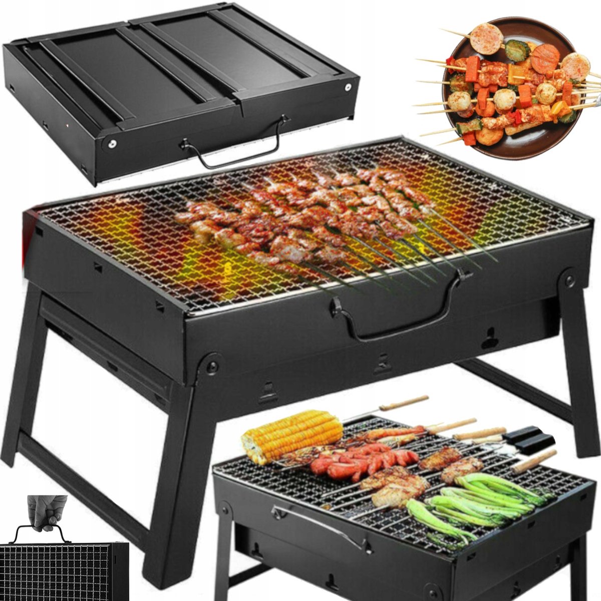 Draagbare Opvouwbare Koolgrill - Compact & Lichtgewicht