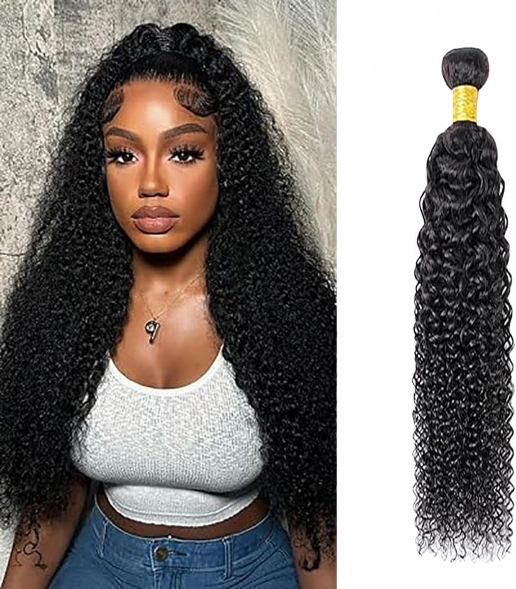 Wave Human Hair Bundles Unprocessed Human Hair Extensions Natural Black #1B Color Double Weft Weave Single Bundles 50g/Piece for Woman 20 Inch