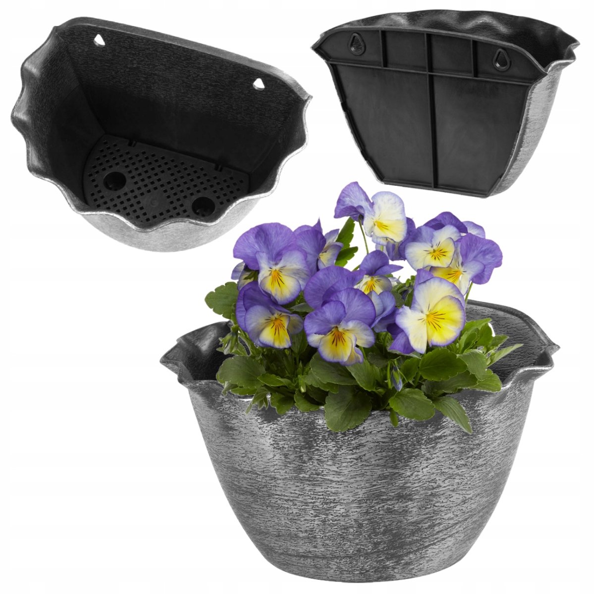 Hangende Tuinpot 16,5 x 26 cm - Zilverkleurig