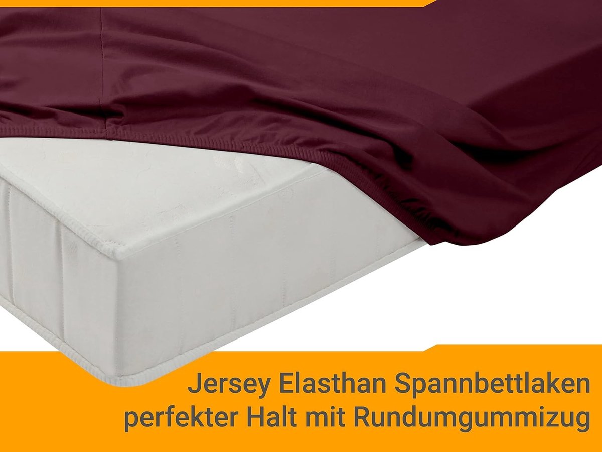 Waterbed Spanlaken - Bordeaux - 180-200 x 200-220 cm - Katoen met Elastaan - Voor Waterbedden