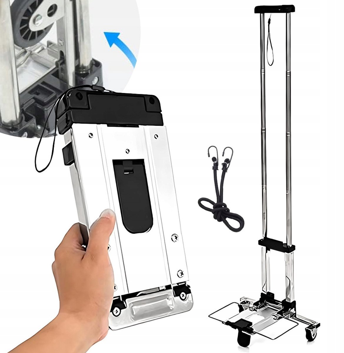 Opvouwbare Handkar - Draagbaar & Compact voor Reizen & Boodschappen