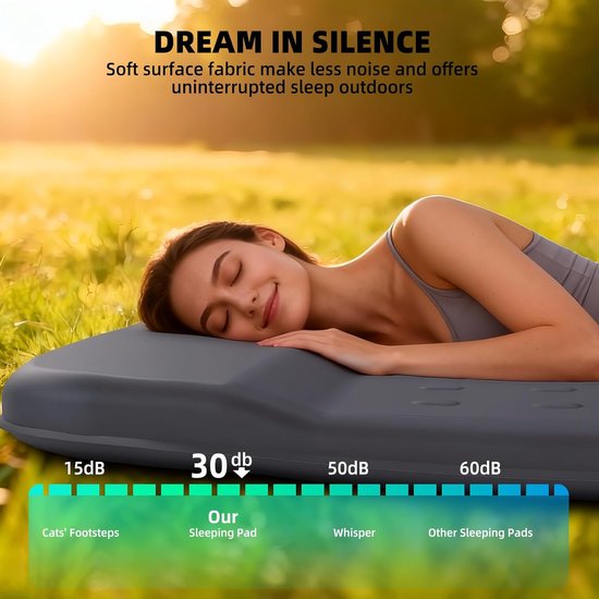 Isolatiemat Kamperen - Schuimmatras - Comfortabel slapen - Ultradik en isolerend - 7.6 cm dik - Grijs — afbeelding 4