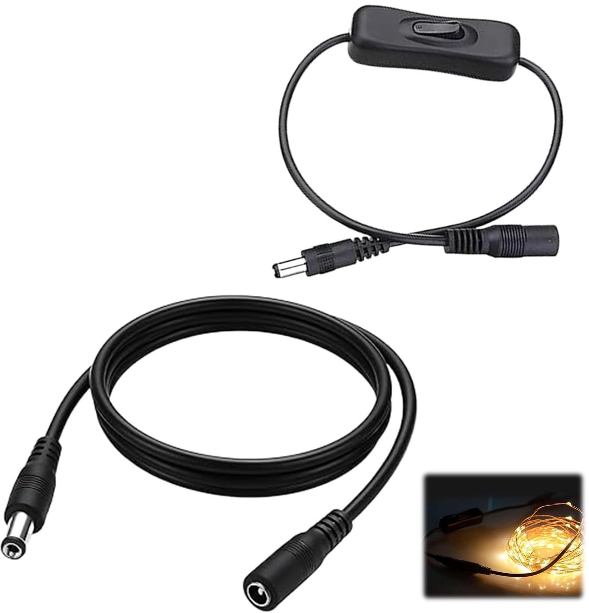 SolidKeus - DC Power Extension Kabel met Aan/Uit Schakelaar