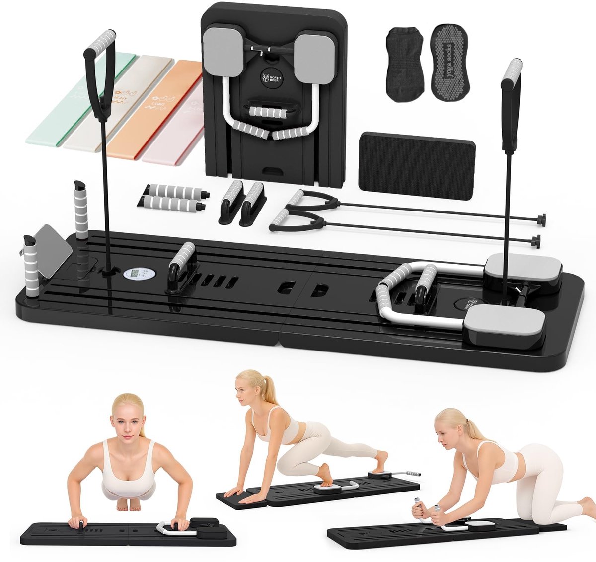 SolidKeus - Upgraded Vouwbare Pilates Reformer voor Thuis Fitness