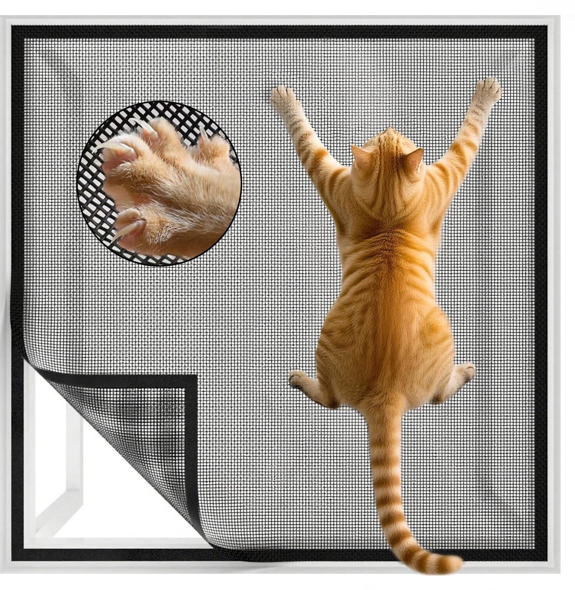 SolidKeus - Vliegenraam voor Ramen, Cat Safe en Eenvoudige Installatie