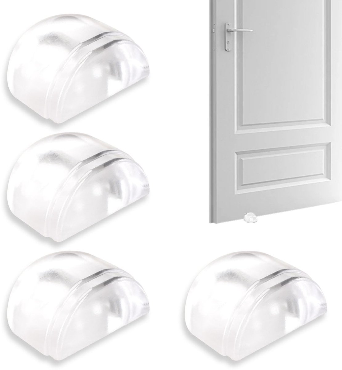 SolidKeus - Set van 4 Transparante Vloerstoppers, Zelfklevend