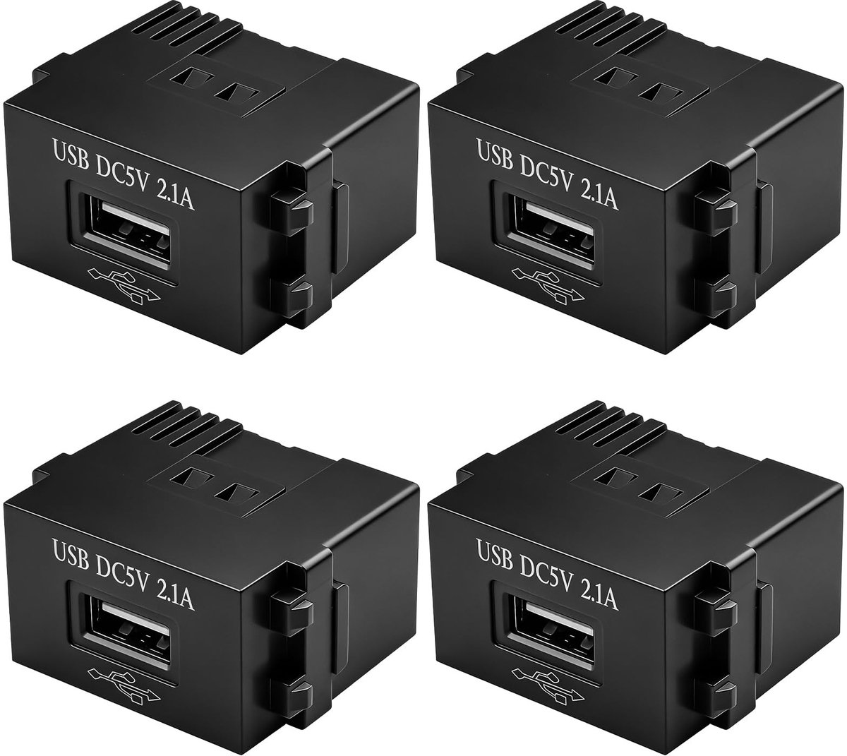 SolidKeus - Set van 4 USB Voedingsmodules met 220 V Stopcontact