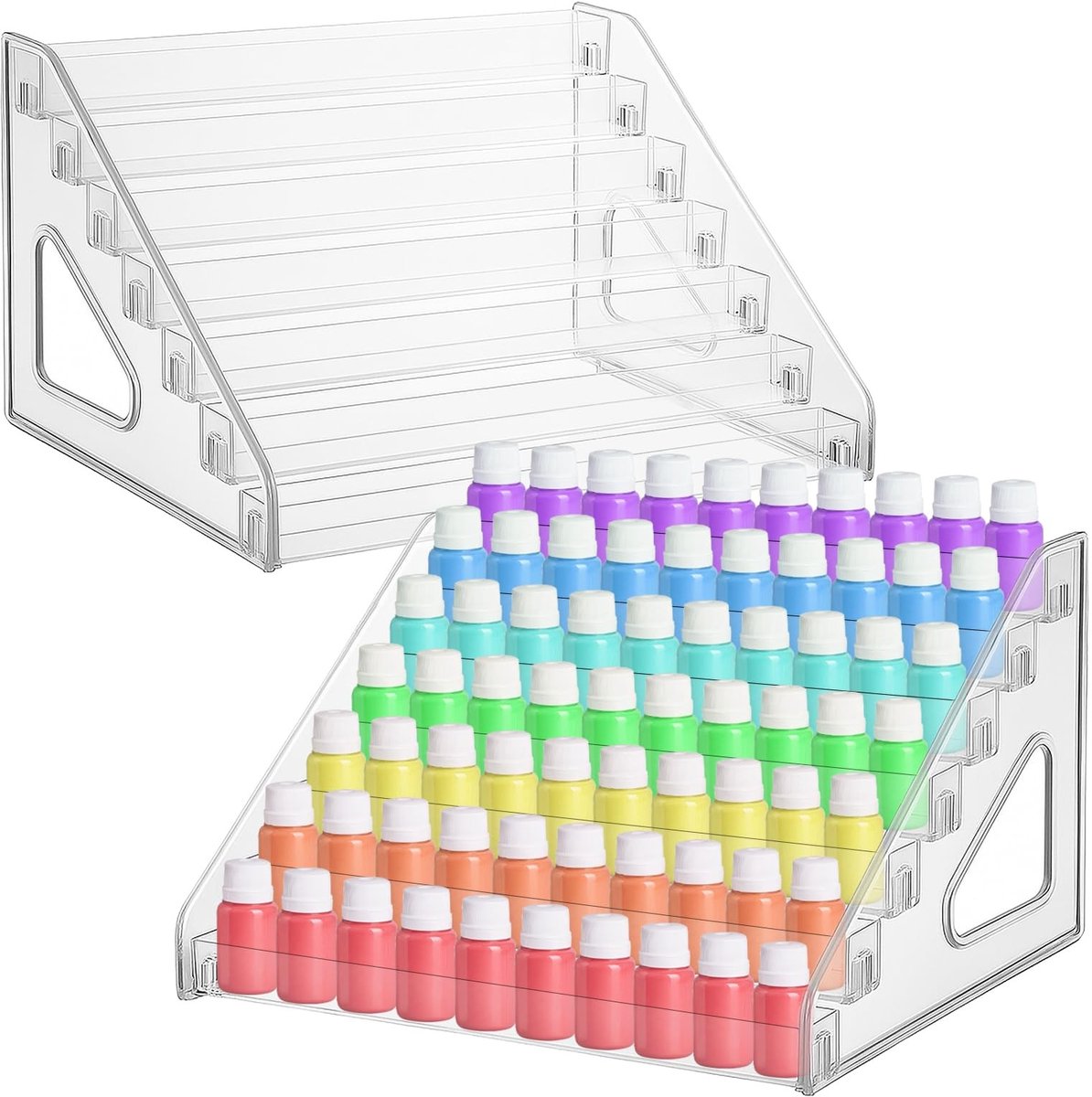 SolidKeus - 2 Stuks Transparante Acryl Verf Organizer