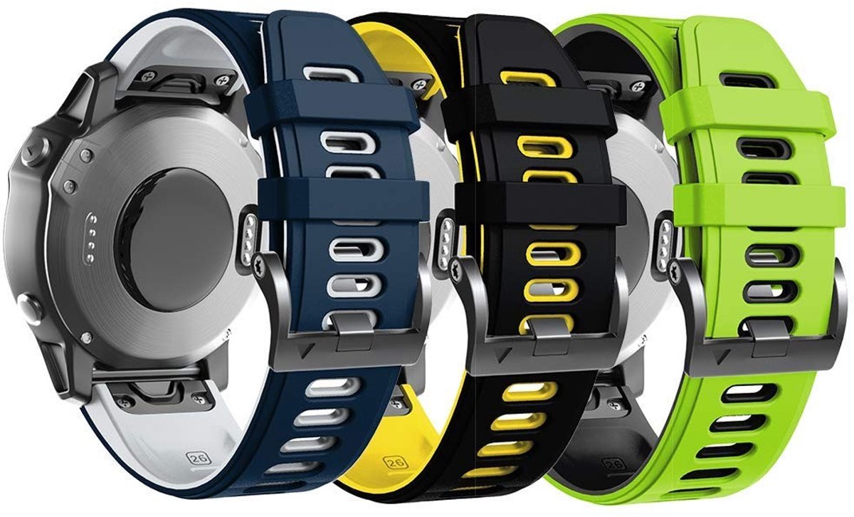 SolidKeus - 26mm Sport Vervangband voor Fenix 6X/5X met Snelle Bevestiging