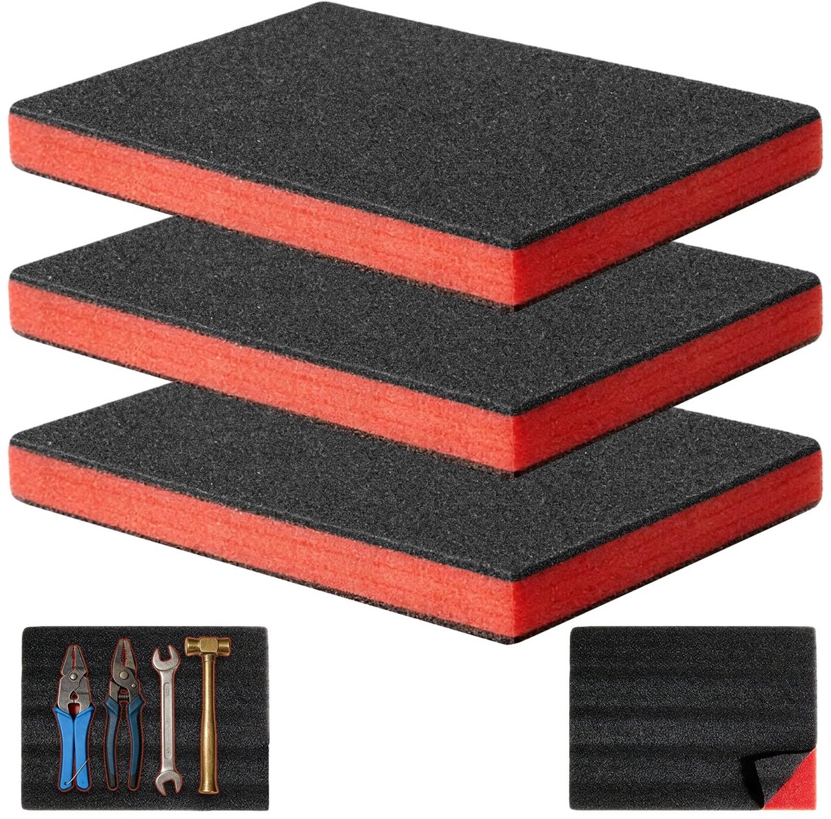 SolidKeus - Set van 3 Foam Inserts voor Gereedschapskoffer met Schokabsorberende Eigenschappen