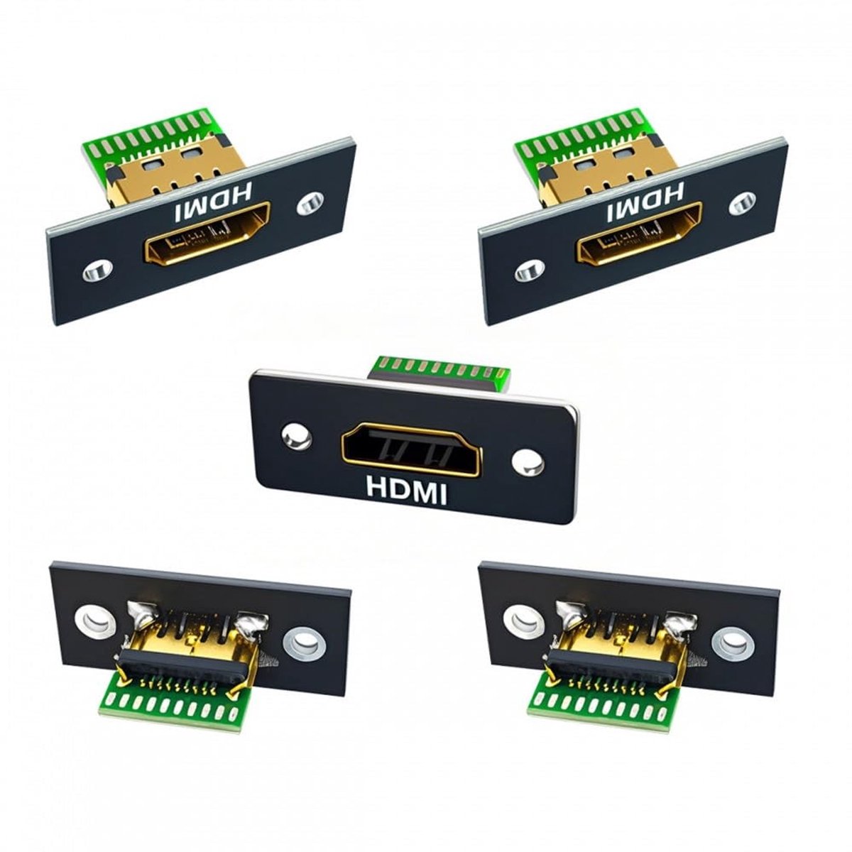 SolidKeus - HDMI Type-A Female Socket Connector Set van 5 voor DIY Projecten