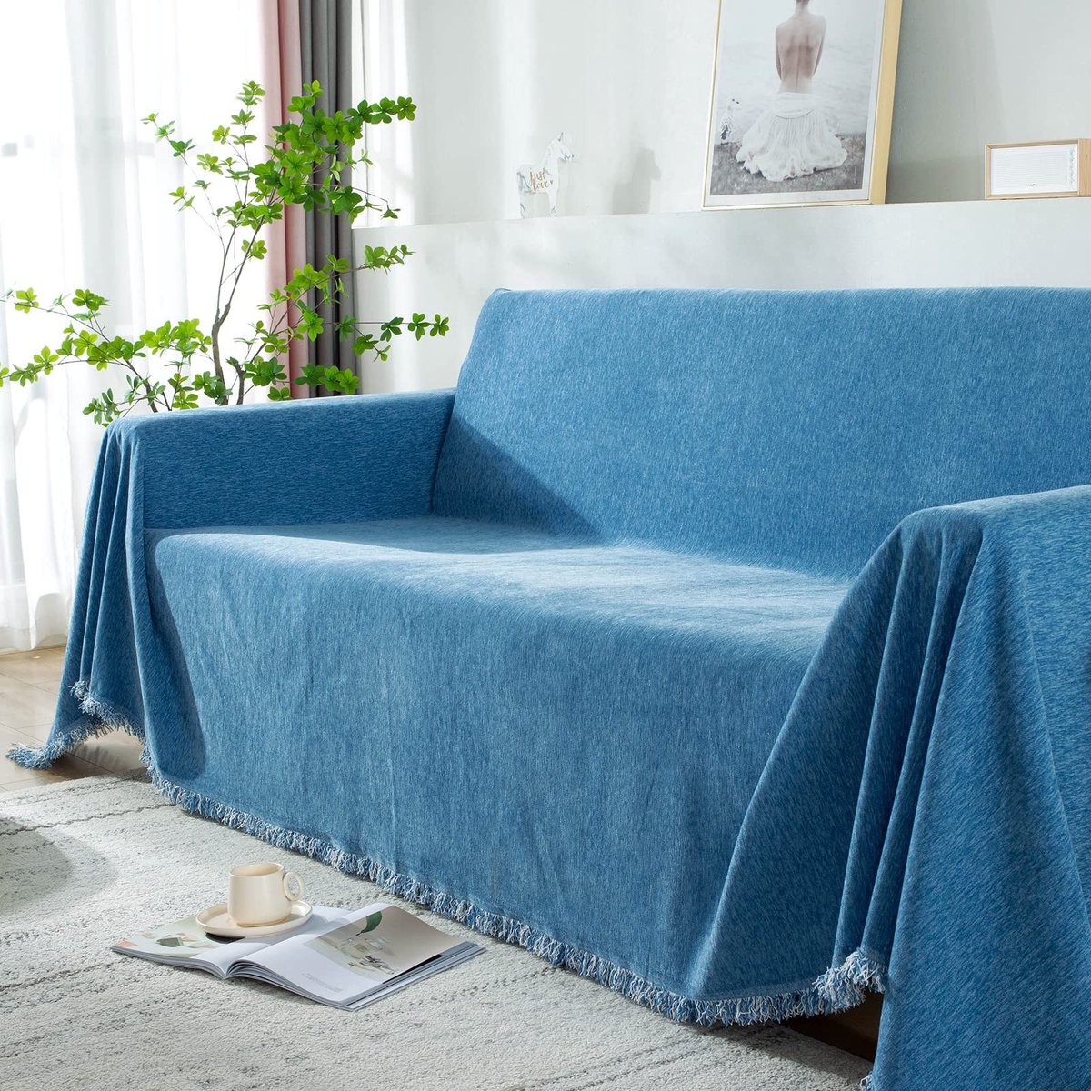 SolidKeus - Grote Sofa Dekentje met Franje voor 2/3/4 Zits Sofas