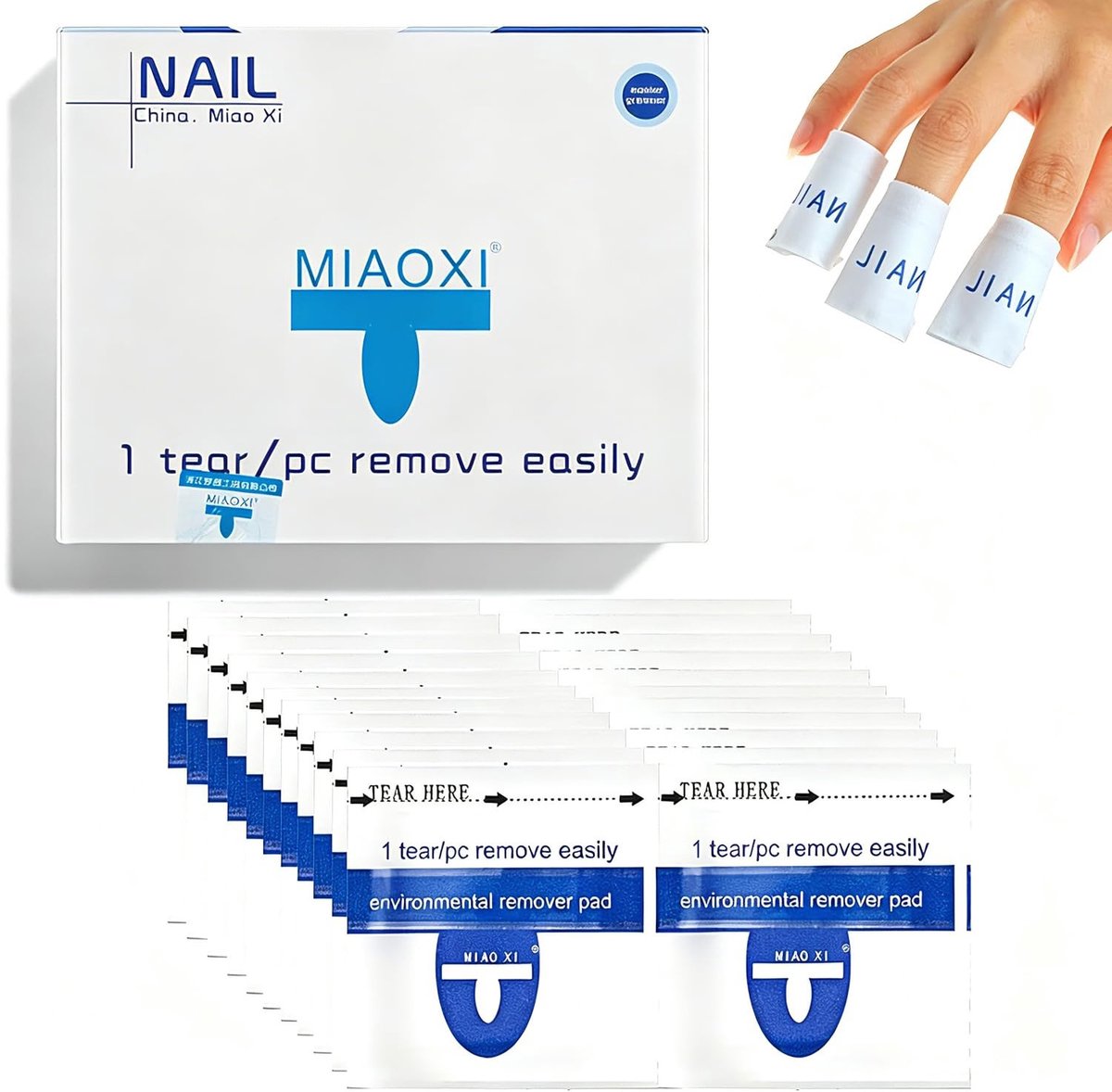 SolidKeus - 200 Stuks Katoenen Nagellak Remover Pads Individueel Verpakt