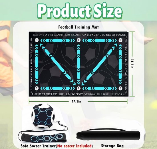 Voetbal Trainingsmat - Balcontrole Mat - Voetbaltraining Thuis - Antislip en Geluidsdempend - 60 x 90 cm - Navy Blauw — afbeelding 4